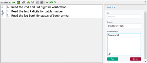 Creating a post to working procedure