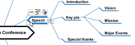 Pressing on the pointer end of a node