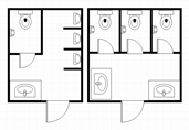 Public restroom floor plan template