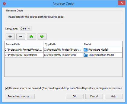 The mappings between source paths and model are defined