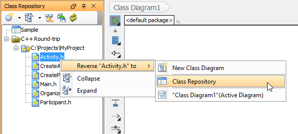 Reversing a C++ source file from index tree