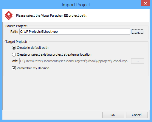 Import an existing .vpp project file