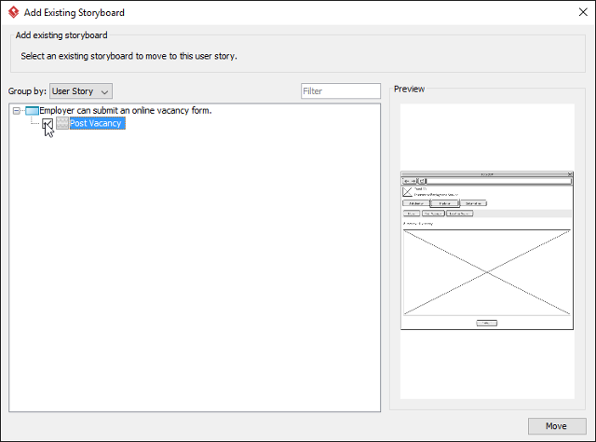 Select storyboard