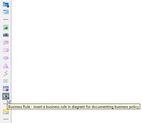 Selecting Business Rule in diagram toolbar