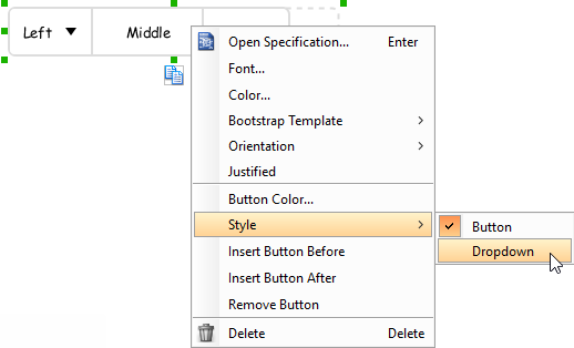 Setting a button as dropdown button