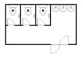 Simple restroom floor plan template