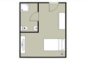 Single bedroom layout floor plan template