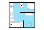 Square bathroom layout floor plan template