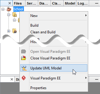 Update the whole UML model from a Java project