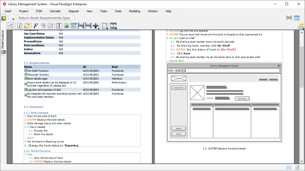 Full Use Case Specification Generation