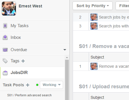 User Story task management