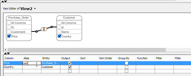 Editing the alias of column