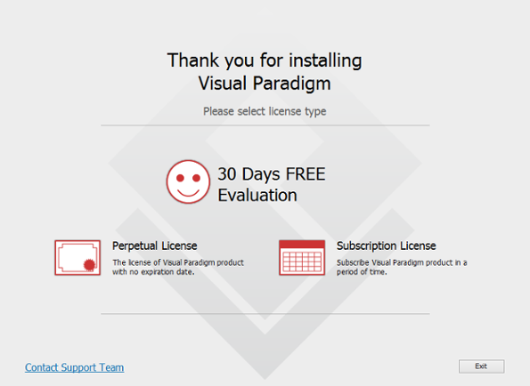 To start using Visual Paradigm